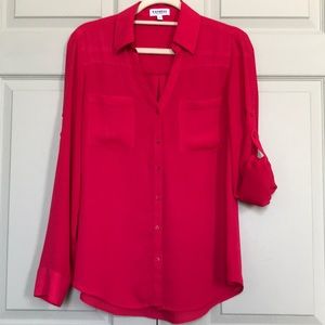 Express hot pink Portofino blouse size M